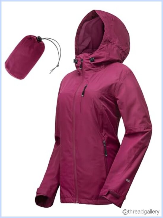 Jackets & Blazers - Packable Waterproof Rain Jacket with Hood Womens Raincoat